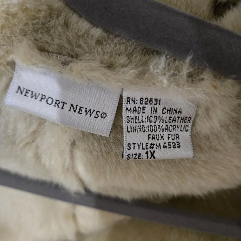 Newport News Genuine Leather Suede Coat with Acryllic lining XL - Picture 9 of 9